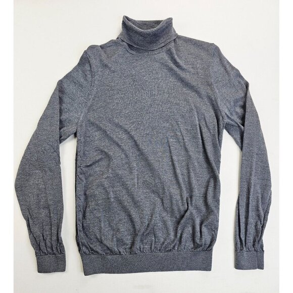 Hugo Boss Size XL Mens Gray Virgin Wool Logo Tag Long Sleeve Turtleneck Sweater - Picture 1 of 10